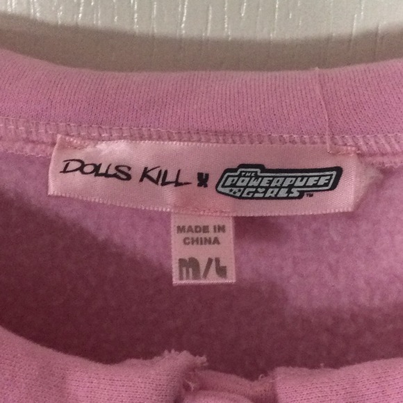Dolls Kill Power Puff Girls Sweatshirt Pink M/L Cartoon Network Graphic Pullover - Picture 4 of 14